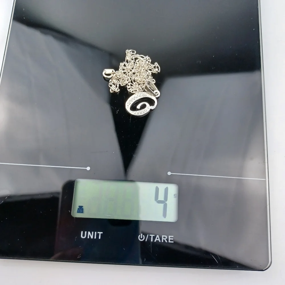 925 sterling silver alphabet letter O pendant‎ necklace